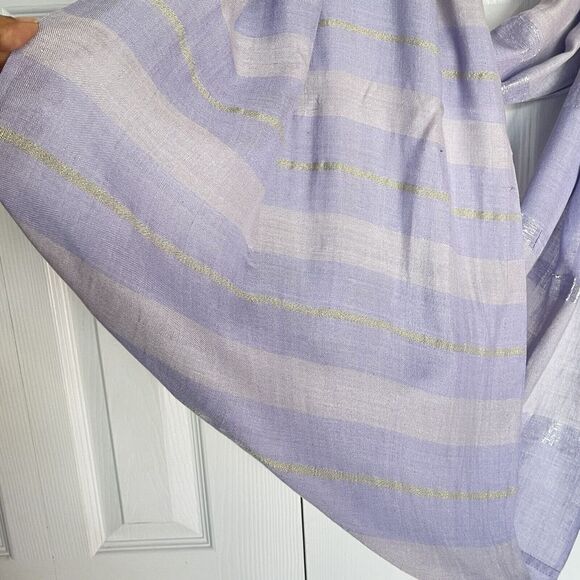 RISING TIDE Infinity Scarf Purple Striped Shiny - Picture 5 of 13